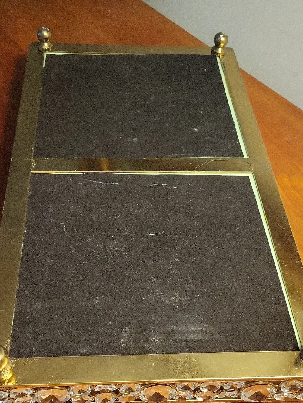 Crystal Accent Tray - Gold  Mirrored   Dresser/Bath Large Vanity Tray